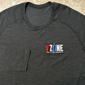 Lululemon Shirt Mens XL Black Metal Vent Tech Long Sleeve Gym VZONE Embroidered